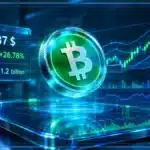 Symbole Bitcoin Cash en 3D devant un graphique de marché avec niveaux techniques et hausse de BCH