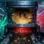 Graphique illustrant la baisse du cours Bitcoin sous les 80 000 $ face au dollar.