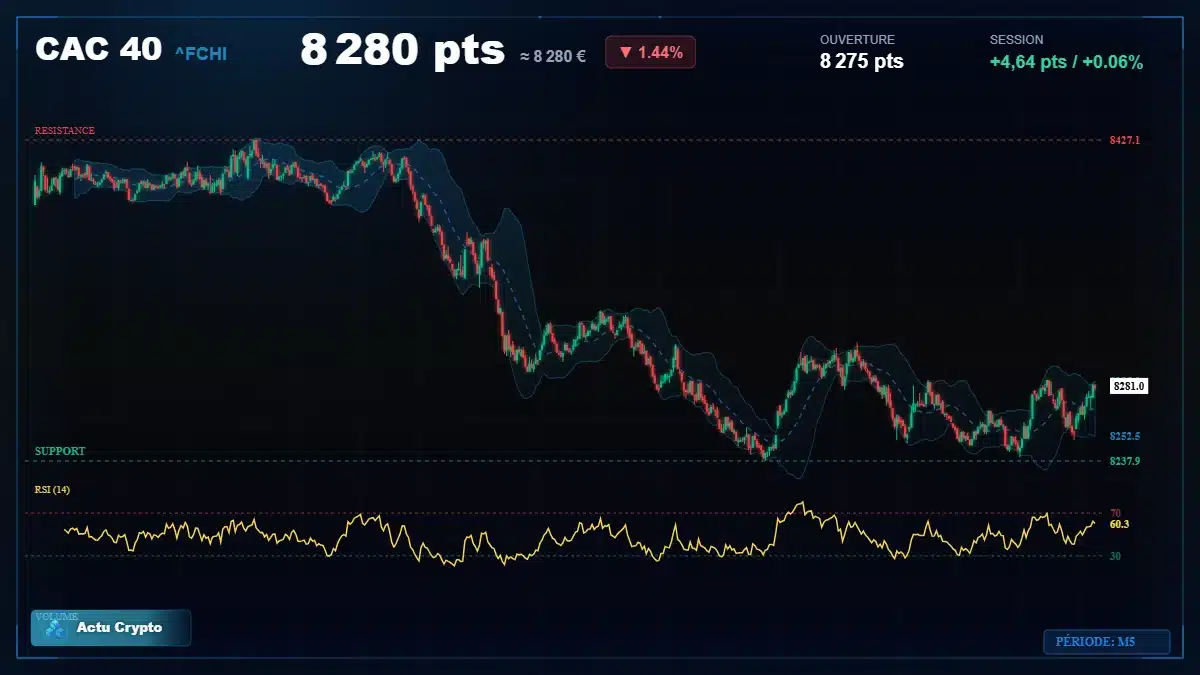 Analyse technique du cours CAC 40 (^FCHI) avec données de marché récentes