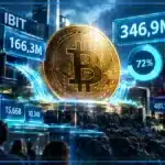 Pièce Bitcoin éclairée par des flux de capitaux institutionnels
