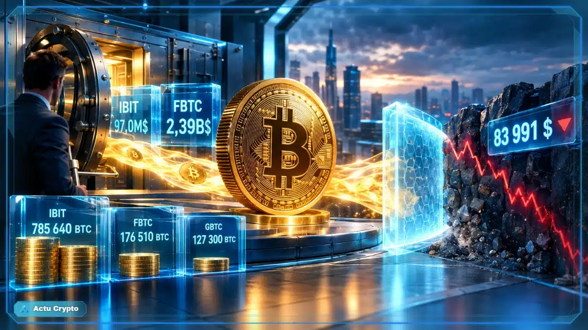 Bitcoin sous une barrière lumineuse après de fortes entrées dans les ETF spot
