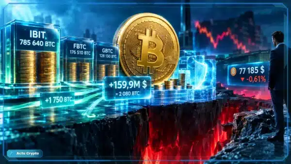 Illustration d'entrées positives dans les fonds Bitcoin dominées par BlackRock IBIT