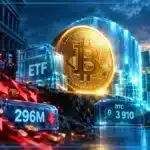 Pièce Bitcoin face à des flux sortants de fonds spot américains