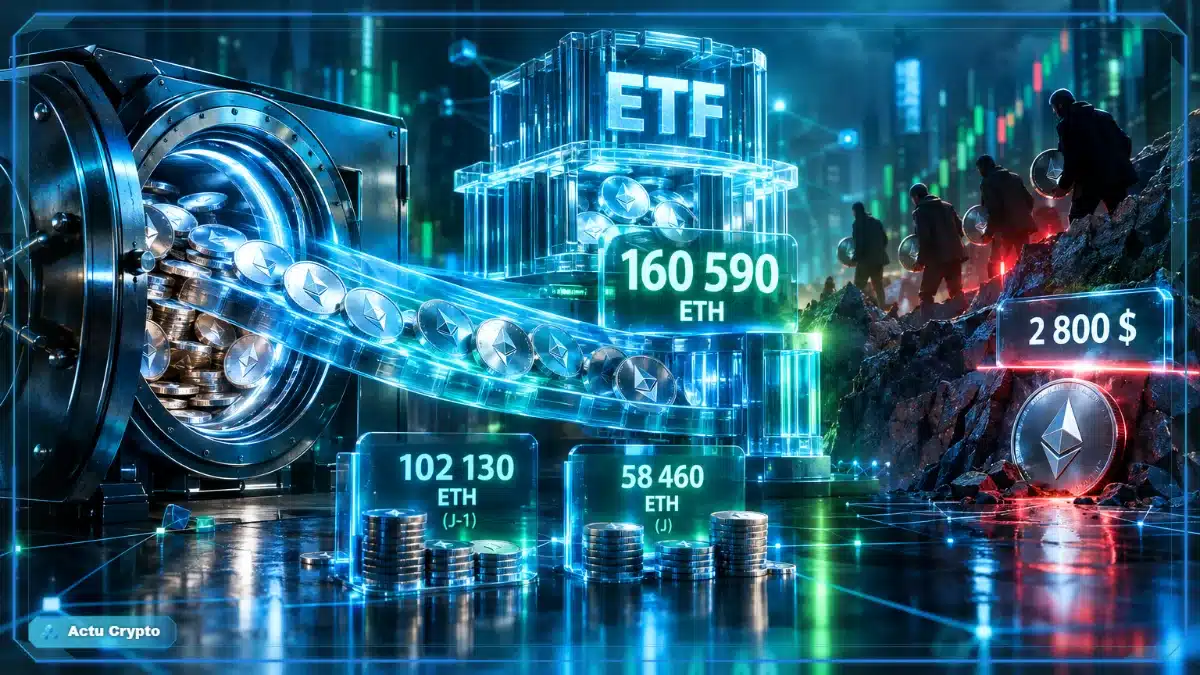 ETF Ethereum : achats massifs, prix bloqué ETF Ethereum : achats massifs, prix bloqué