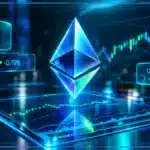 Symbole Ethereum en hologramme 3D devant un graphique de marché montrant une résistance proche et le prix à 2 689 $.