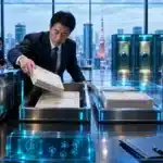 Photo réaliste d’une réunion de gouvernance à Tokyo où Metaplanet réduit ses droits d’acquisition d’actions afin de limiter la dilution autour de sa trésorerie Bitcoin.