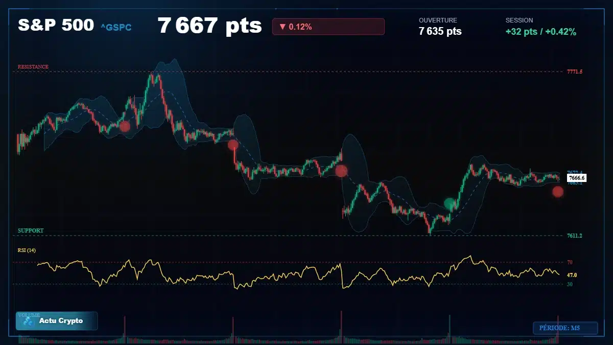 Graphique du cours S&P 500 (^GSPC) Analyse technique du cours S&P 500 (^GSPC) avec données de marché récentes