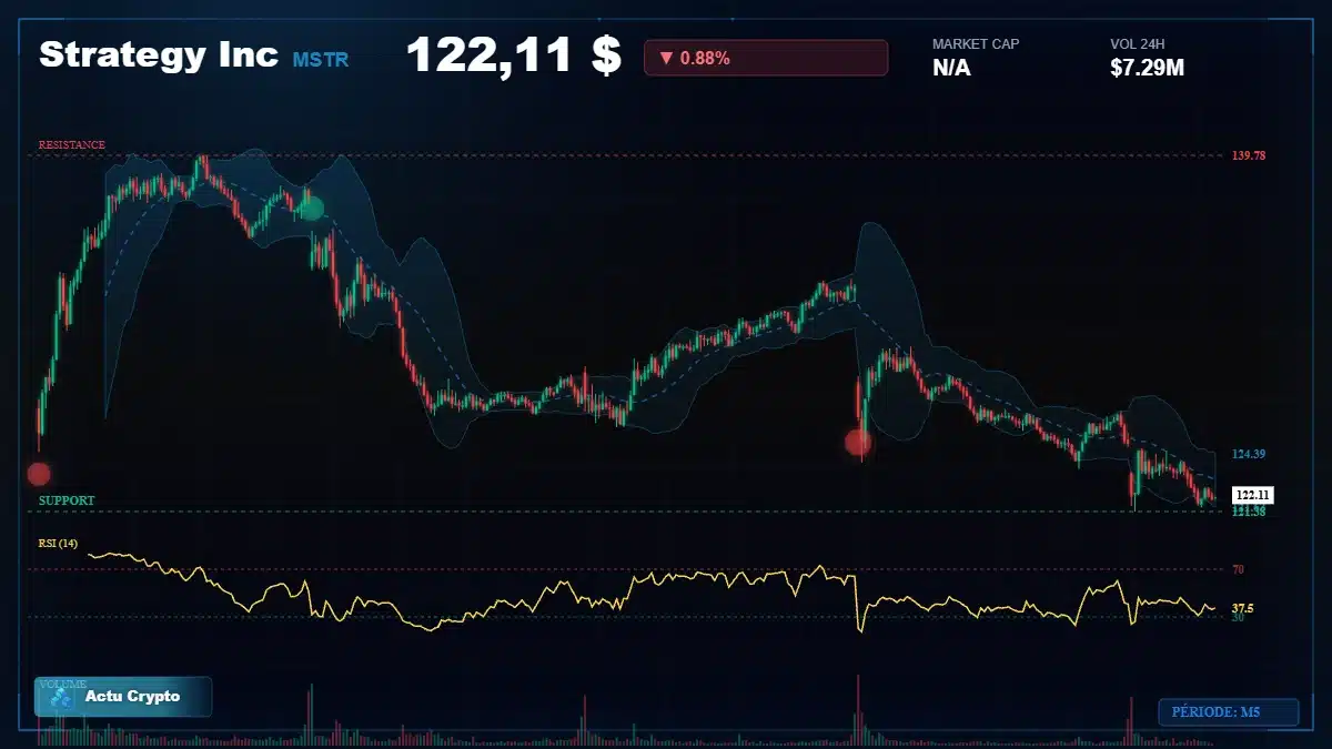 Graphique du cours Strategy Inc (MSTR) Analyse technique du cours Strategy Inc (MSTR) avec données de marché récentes