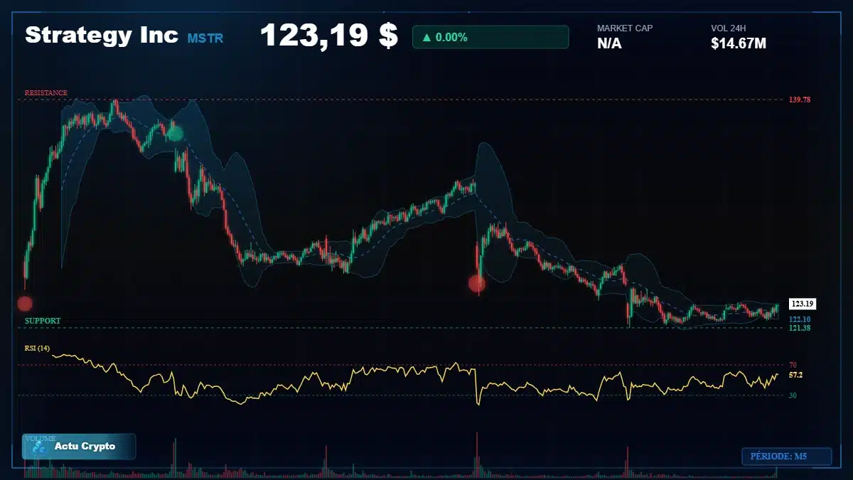 Graphique du cours Strategy Inc (MSTR) Analyse technique du cours Strategy Inc (MSTR) avec données de marché récentes