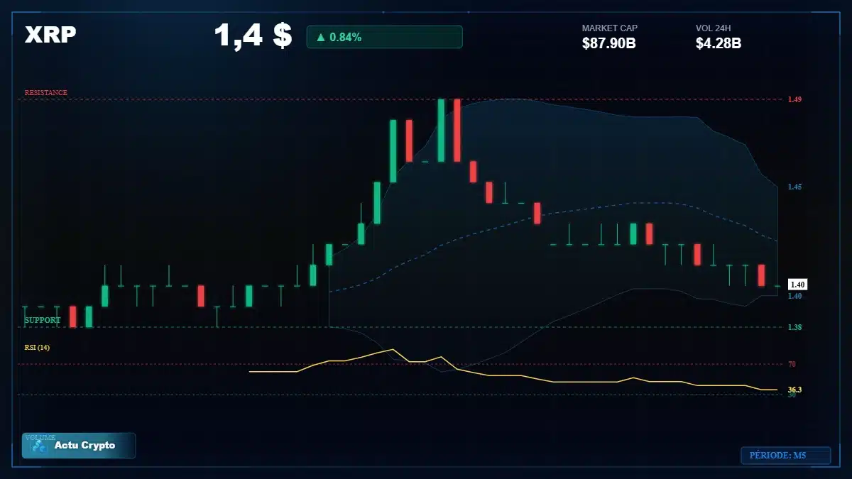Graphique du cours XRP Analyse technique du cours XRP avec données de marché récentes