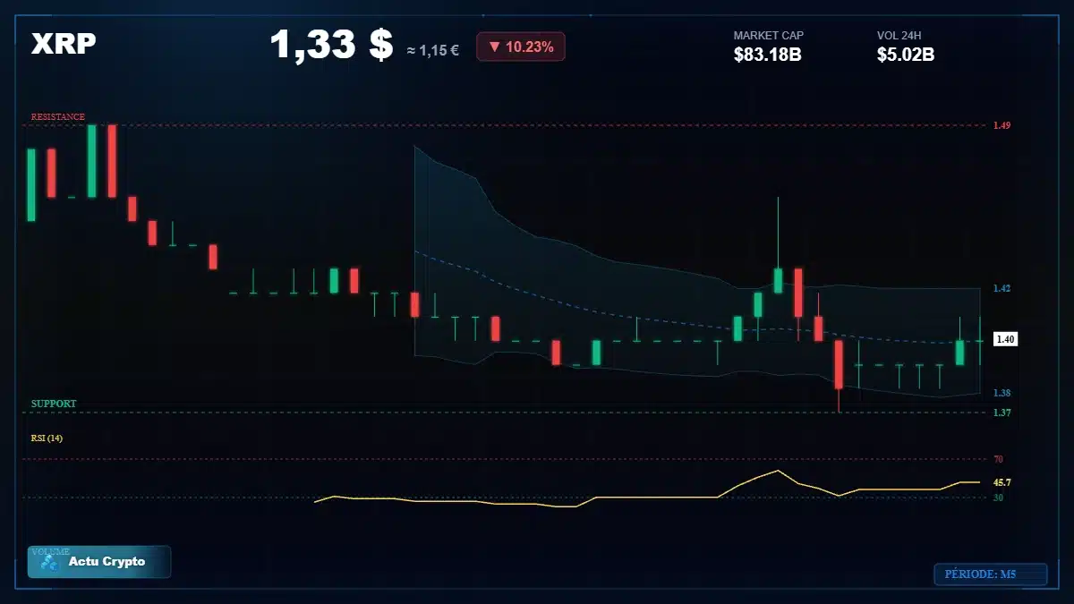 Analyse technique du cours XRP avec données de marché récentes