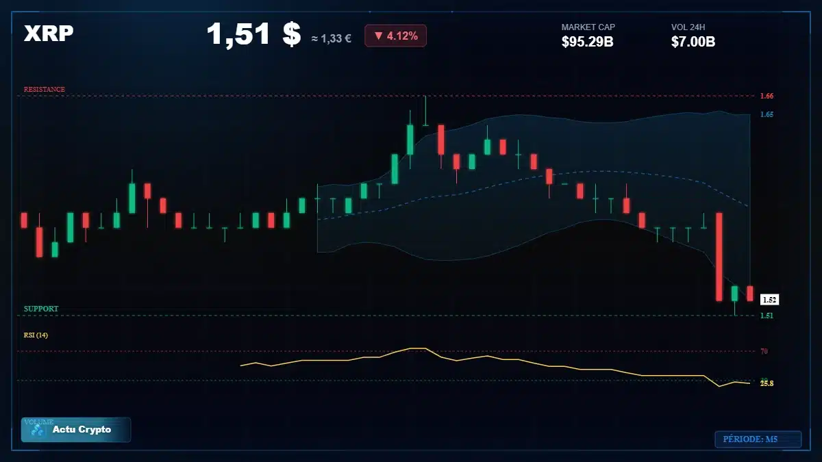 Graphique du cours XRP Analyse technique du cours XRP avec données de marché récentes