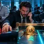 Photo réaliste d’un vendeur à découvert forcé de racheter Bitcoin pendant son rebond vers 82 000 dollars, tandis que de nombreuses positions dérivées restent encore ouvertes.
