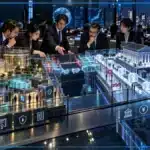 Photo réaliste d’un pont financier encore incomplet entre des parts de fonds tokenisées et un rail de règlement en yen numérique, dans une infrastructure institutionnelle japonaise en phase d’étude.