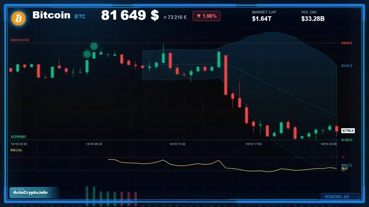 BTC — graphique de marché Graphique BTC — données de marché vérifiées