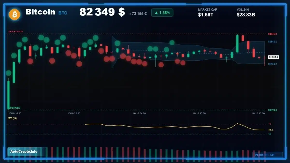 BTC — graphique de marché Graphique BTC — données de marché vérifiées
