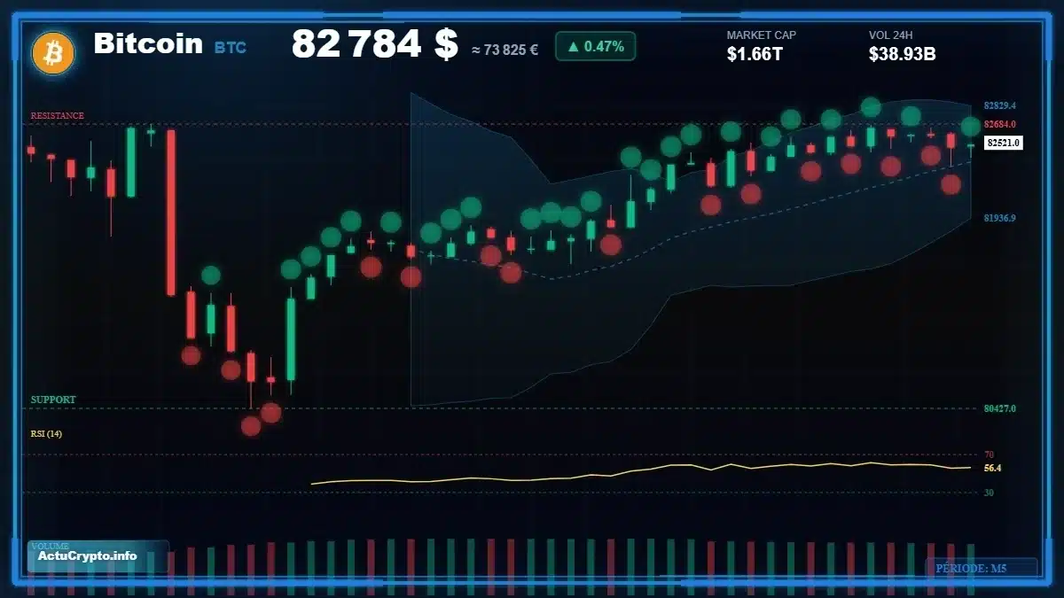 Graphique BTC — données de marché vérifiées