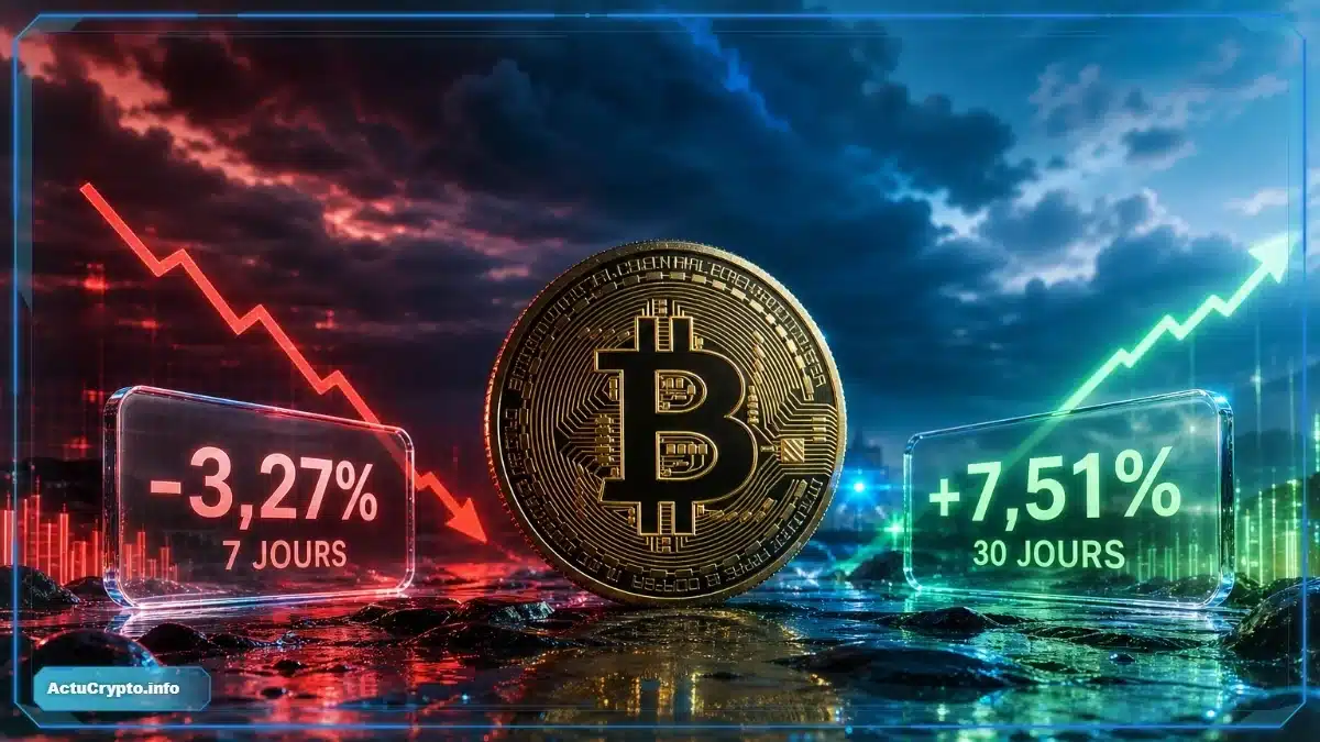 Bitcoin : baisse sur sept jours, hausse sur trente jours — Bitcoin