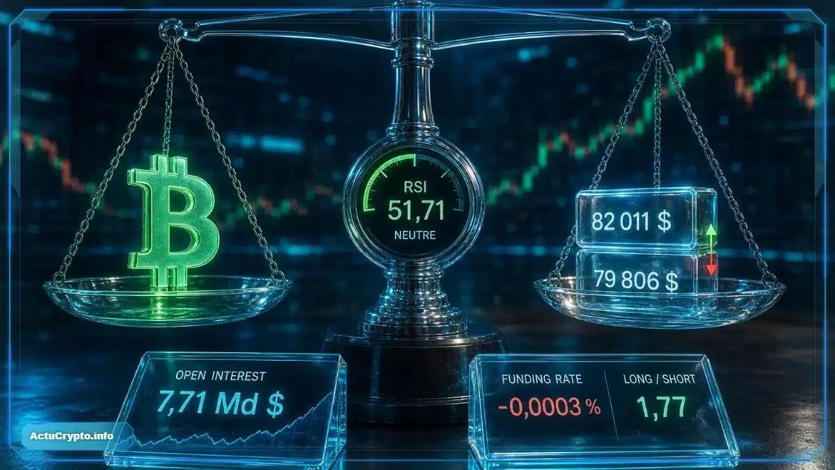 RSI neutre et dérivés asymétriques encadrent le Bitcoin RSI neutre et dérivés asymétriques encadrent le Bitcoin — cours Bitcoin