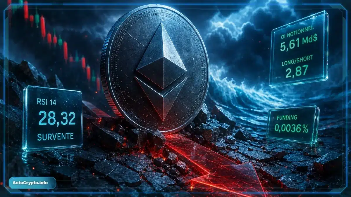 Ethereum : survente technique et risque de volatilité sur les dérivés — cours Ethereum