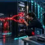 Photo réaliste d’un administrateur corrigeant un serveur PHP exposé à une attaque, tandis qu’un utilisateur crypto reste indirectement menacé par une interface web potentiellement compromise.