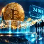 Illustration de bitcoins quittant un coffre de plateforme crypto