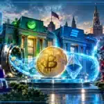Illustration d’une banque russe entrant dans un cadre crypto réglementé